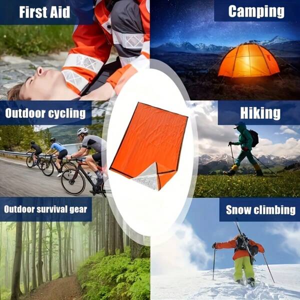 1 pieza Saco de dormir de supervivencia de emergencia, equipo de supervivencia portátil con aislamiento térmico de emergencia, bolsa de chaleco de emergencia, saco de dormir cálido para camping