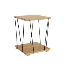 KIWI MOBLEKIT | Wooden And Metal Side Tables For Living Room Or Bedroom, Modern Functional Tables With Different Shapes And Heights, Fixed Or Folding Options For Home - 山毛櫸木邊桌,黑色,31.8x31.8x38.5厘米 - 查看 10