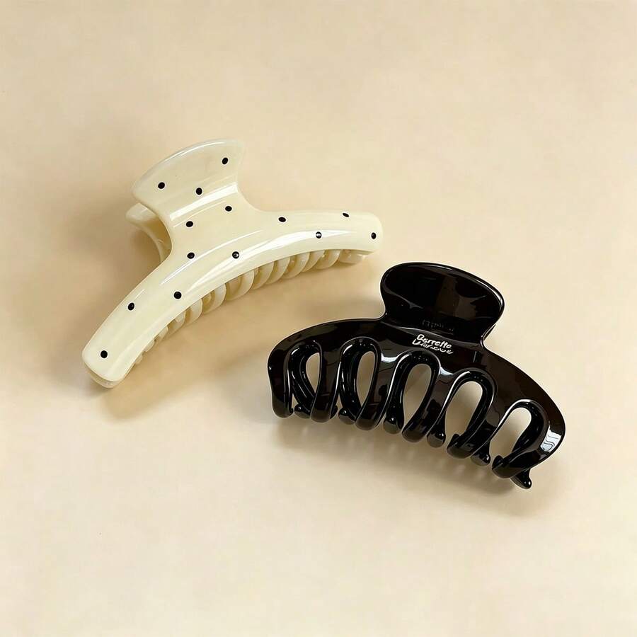 2件/1件 11.2cm 亮棕色豹紋優雅塑膠髮夾,百搭時尚配件,適合日常穿著、休閒、派對、工作、度假、洗臉、化妝、穿搭,冬季髮飾 - 彩色 - 查看 1
