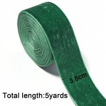 1 Roll Single-Sided Flocked Ribbon, 3.8cm Width, Multiple Colors Available, Velvet Texture, DIY Accessories Trim For Clothing & Hair Ornaments, Gift & Bouquet Wrapping, Holiday Party Decorations - 3.8cm - View 7