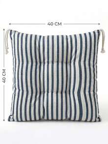 Made In Turkey Cushion 40*40 For Office & Garden & Kitchen Soft With Tie - Blue and White - View 11