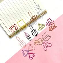 RIMEMO 30PCS Colorful Electroplated Metal Paper Clips Assorted Shape Bookmark Clips For Journal Planner Office School Supplies Stationery Organizer Decorative Holder Desk Accessories Back To - View 2