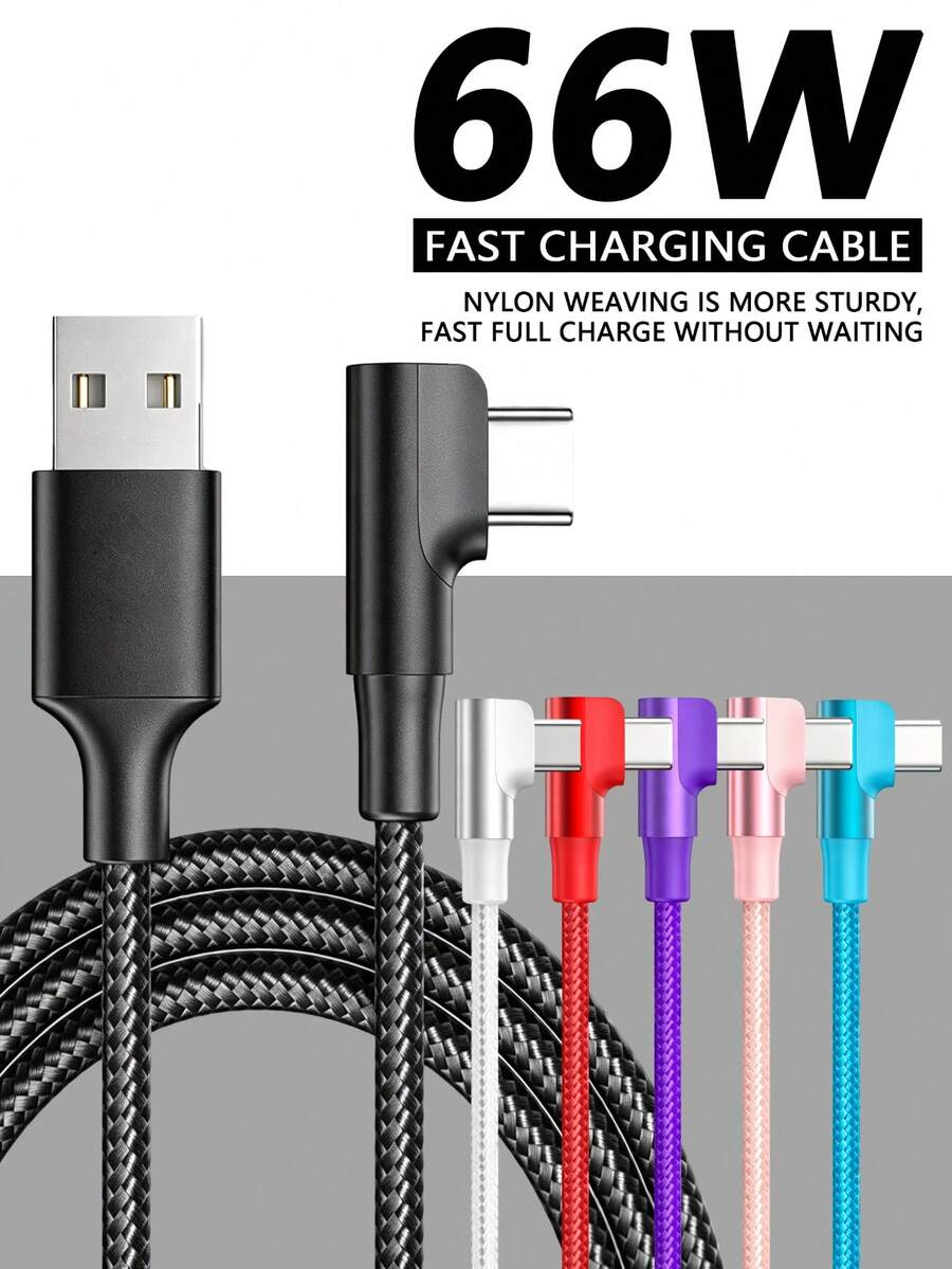 1pc, 66W USB A-To-Type-C Fast Charging Cable, 3m/9.9ft USB-C Fast Charging Cable, Compatible With IPhone 17/16/15/14/13/Pro Max/Plus Series, Compatible With Samsung Series And Other Compatible Android Devices, Suitable For Powering Various Devices Such As Mobile Phones/Tablets/Laptops - Multicolor 2 - View 1