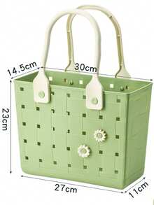 Floral Print Rubber Beach Tote Bag, Made Of Durable Material And Soft Handle; Suitable For Storing Bath Supplies, Shopping Items, Camping Gear, Etc., A Reusable Multi-Functional Storage Bag, Perfect For Home Use And Travel - Multicolor - View 15