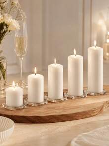 White Pointed Cylindrical Candle, 5cm Diameter, Smokeless And Odorless, Suitable For Home Decor, Wedding, Party, Dining Table, Church Prayer, Ramadan, Christmas, Thanksgiving, Halloween, Relaxation Meditation And Ambient Lighting - White Pointed Cylinder - View 11