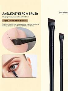 14/5/1pc Precision Eye Makeup Brush Set, Soft Fiber Angled Eyebrow Brush And Ultra-Fine Eyeliner Brush, Multi-Purpose For Eyebrow Filling, Winged Eyeliner And Eyeshadow, Portable Compact Makeup Tool, Create Charming Eye Makeup, Ideal Travel Gift For Women And Girls - Multicolor - View 4