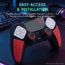 Suitable For Playstation 5 Gamepad Dust-Proof Silicone Cover 5 Competitive Rocker Cap Set Non-Slip Wear-Resistant Textured Handle Cover,1 Controller Case +2 Thumb Grip Covers +1 Sticker - View 10