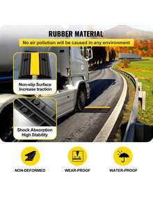 4 Pack Of 1-Channel Rubber Protector Ramps Heavy Duty 22046Lbs Load Capacity Wire Cord Cover Ramp Speed Bump Driveway Hose Ramp Protective Cover - Default - View 2
