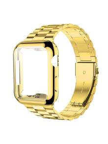 2 Stücke Gold Kompatibles Armband 38mm 40mm 41mm 44mm 45mm 49mm 42mm 46mm und Uhren Schutzhülle Bildschirmschutzfolie Serie SE/S10/S9/S8/S7/S6/S5/S4/S3/S2/S1, Herren- und Damenaccessoires Essentiell für Sommer Strandaktivitäten und Partys, Muttertagsgeschenk, Edelstahl Schmuck, Abschluss- und Schulanfangsgeschenke - Gold - Übersicht 24