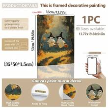 1pc Canvas Wall Art, Framed Wall Decor, Vintage Oil Painting Of Two Ghosts Wearing Wizard Hats And Riding Brooms In Autumn Forest, Atmospheric Halloween Canvas Poster, Dark Academia Vintage Aesthetic Wall Decor, Suitable For Modern Home Decoration - Ghost Witch - View 16