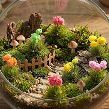15 Peças Mini Tufos de Grama Estática com Aglomerados de Flores Coloridas, Kit de Modelo de Cenário Floral em Miniatura, Acessórios de Paisagem DIY para Modelos Militares de Wargaming, Layouts de Ferrovias de Trem, Jardins de Fadas de Casa de Bonecas, Decoração de Artesanato de Micro Paisagem - Multicolorido - Visão 11