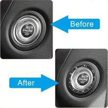 1 pieza de anillo decorativo para botón de arranque de un solo toque para coche, anillo de encendido de cristal con incrustaciones de diamantes de imitación de doble hilera, adhesivo para el interior del coche - A - Ver 10