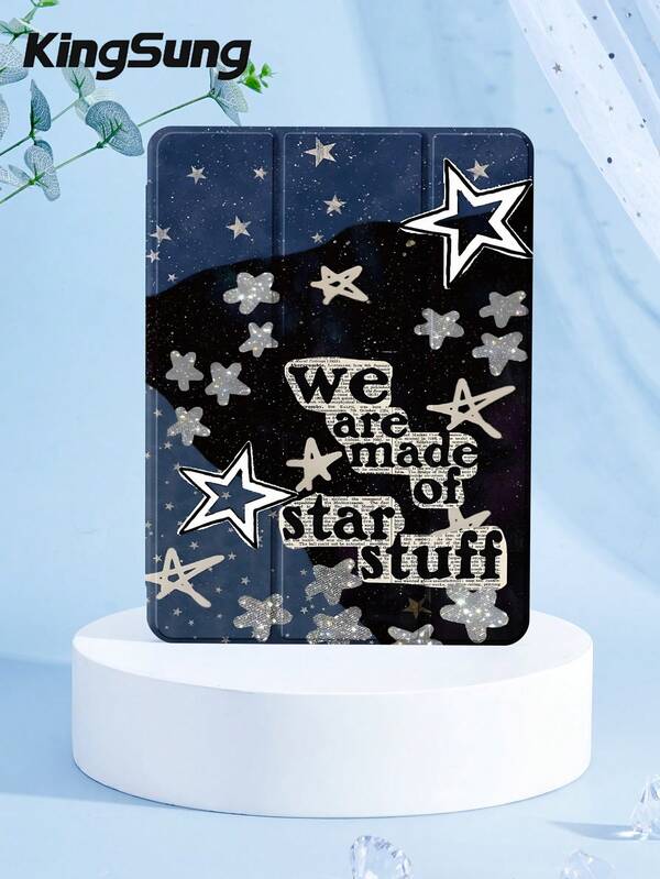 Kingsung Starry Sky Collage Pattern Tablet Case, Suitable For IPad 9.7/10.2/10.5/10.9/12.9/Pro 11 (10th Generation), Compatible With Samsung Galaxy Tab S6 Lite 10.4-Inch Version, Compatible With Kindle Paperwhite 12th Generation 2024, Equipped With Soft Anti Drop Protection, Intelligent Vertical/Automatic Wake-Up/Sleep Function.