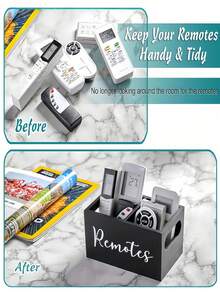 This Dual-Slot Remote Control Organizer Box Is Suitable For Storing Remote Controls, Cosmetics And Stationery. It Can Be Placed On A Bedside Table, In The Living Room, Office Or Men's And Women's Bathrooms. - Multicolor - View 7