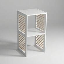 KIWI MOBLEKIT | Wooden Shelves For Storage And Decoration, Cube Or Rectangular Models With Door Or Drawer Options, Modern Auxiliary Furniture For Living Room, Bedroom Or Office - 雙層書架 30x30x60 公分 白色 - 查看 8