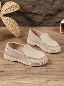 Boys' And Girls' Spring/Autumn New Driving Loafers, Comfortable Slip-On Loafers For Daily Wear, Suitable For All Seasons - Beige - View 6