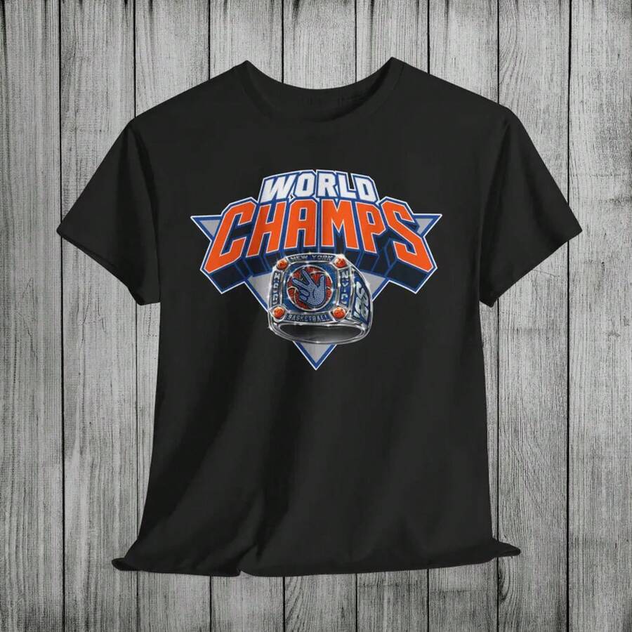 New York 2026 Champions T-Shirt |   New York City Basketball-Grafik-Shirt |   Bekleidung für die Eliminierungs-Runden in New York |   Knicks - Schwarz - Übersicht 1