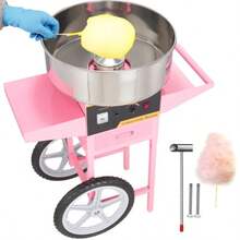Electric Cotton Candy Machine With Cart, 1000W Commercial Floss Maker With Stainless Steel Bowl, Sugar Scoop And Drawer, Perfect For Home, Kids Birthday, Family Party, Pink - US A Type Plug(110-127V) - View 4