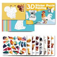 4 Types Of 3D Geometric Puzzle Crafts, Creative Stickers, Educational Picture Books, Focus-Building Puzzles, Early Childhood Education Toys - Multicolor - View 11