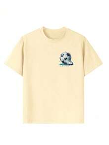 Tween Boy Casual Fun Graphic Print Crew Neck Pullover Short Sleeve T-Shirt Summer Top - Apricot - View 6