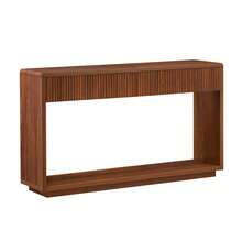 Modern Entryway Console 150cm Wide, With Two Large Storage Drawers And An Open Shelf Below, Ideal For A Hallway Or Living Room (Walnut). - 胡桃色 - 查看 6