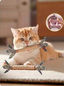 5 Peças Brinquedos de Mastigar para Gatos Feitos à Mão, Feitos de Material Durável, Perfeitos para a Saúde Dental e Hora de Brincar do Gato. Estes Brinquedos Incluem Bastões de Mastigar e Bastões de Chute, Sem Necessidade de Baterias. - Multicolorido - Visão 4