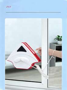 Double-Sided Magnetic Glass Cleaner, Suitable For Single-Layer Glass, Triangular Design, Applicable To 3-8mm Thick Ordinary Single-Layer Glass, Strong Magnetic Force, Anti-Pinch Design, ABS Material - Multicolor - View 5