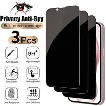 隱私螢幕保護貼 3 入組，相容 iPhone 17/17 Pro Max/16 Pro Max/15 Pro Max/14 Pro Max/13 Pro Max/12 Pro Max/11 Pro Max/17 Pro，防偷窺全螢幕覆蓋鋼化玻璃膜，保護隱私，9H 硬度，耐刮，[國際版，非在地版] - 彩色 - 查看 2