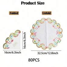 20/40/60 Pcs Spring Floral Butterfly Gold Embossed Napkins With Scalloped Edges Disposable Elegant Cocktail Napkins For Birthday Spring Tea Party Decor Wedding Decor - Multicolor - View 9