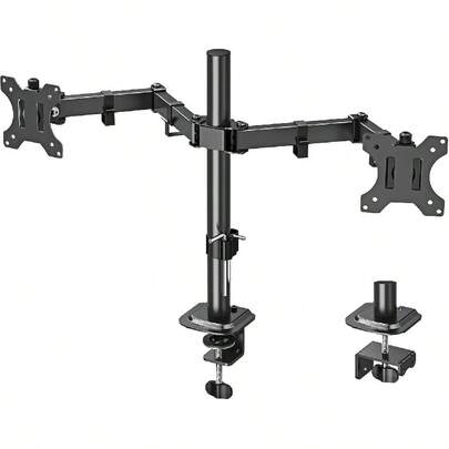 Dual Monitor Arm Stand 13-32 Inch LED LCD Screens Adjustable Height Tilt Swivel VESA 75/100mm Up To 8KG For Desktop