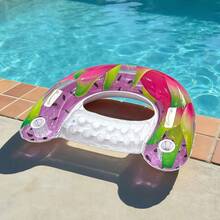 1pc New U-Shaped Dragon Fruit Floating Lounge Chair, PVC Material Portable Design With Handle And Cup Holder, Suitable For Beach, Pool, Lake Water Activities And Relaxation - Multicolor - View 2