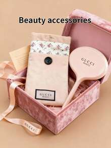 Gucci Pink Compact Makeup Mirror Portable Pocket Magnifying Cosmetic Mirror Mini Hand Mirror Daily Travel Beauty Accessory Gift YSL‑GIFT‑44 - Dusty Pink - View 9