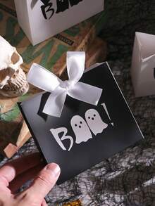 Halloween Gift Box, Cute Ghost Gift Box, Small Candy Gift Box, Ghost Pattern, 11.5*10*4.5cm, Halloween Decoration, Halloween Party Decoration, Halloween "Trick Or Treat" Decoration, Happy Halloween Decoration - View 10