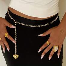 Fashionable Metallic Heart Pendant Casual Versatile Women's Waist Chain - C - View 1