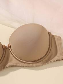 2 peças/Conjunto Sutiã Bandeau Liso Feminino, Alças Removíveis, Push-Up, Versátil e Confortável - Multicolorido - Visão 4