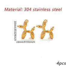 1/4pcs 3D Balloon Dog Stainless Steel Pendant, Non-Fading Metal Animal Charm, DIY Jewelry Making Bracelet Necklace Accessory - Dog Pendant - View 23