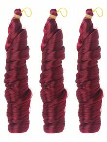 3pcs/Pack 24 Inch Pre-Stretched French Curl Crochet Braids, Loose Wave Synthetic Curly Hair, Suitable For Women - Multicolor - View 16