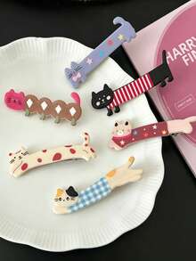 Cute Cartoon Girl Animal Hair Clips, Suitable For Daily Wear And Vacation Use - Multicolor - View 4