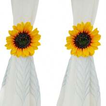 2er Set künstliche Sonnenblumen Vorhangclips, Vorhang Dekorationsclips - C-Mehrfarbig - Übersicht 5