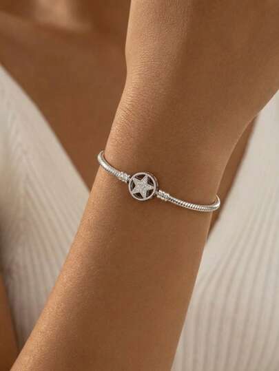 1pc Casual Versatile Star Snake Bone Chain Bracelet, Ideal Choice For Women And Girls Daily Wear