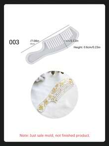 1件/4件 標準梳子矽膠模具，長款/短款/蕾絲/新月款鏡面矽膠模具，DIY手工藝環氧樹脂模具 - 白色 - 查看 16