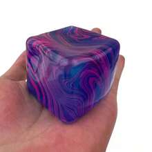 1pc 5cm Large Healing Gradient Colorful Square Stress Relief Squeeze Toy, Soft And Bouncy Touch, Suitable For Office Ladies Working Overtime, Students Studying, And Commuting Men Under High Pressure, Relieves Anxiety And Irritability With Healing Tactile Sensation And Vibrant Flowing Color Patterns, Compact Square Size Fits Easily In Commuter Bags And Pockets, Convenient For Office, Study, Cafe, And Car - Multicolor - View 6