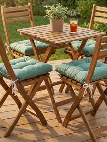 Made In Turkey Cushion 40*40 For Office & Garden & Kitchen Soft With Tie - Green - View 3