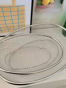 Stainless Steel Mesh Oval Basket, Strainer, Oil Filter, Snack Basket, Vegetable And Fruit Washing Basket, Storage Basket - Multicolor - View 4