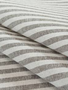 1pc Japanese Style Fresh Solid Color Woven Coffee Strip Lotus Edge Square Tablecloth, Suitable For Small Garden, Natural Atmosphere, Outdoor Coffee Shop, Kitchen Bedroom All Season Dining Table Decor Fabric - Yarn-dyed Brown Striped Ruffles - View 7