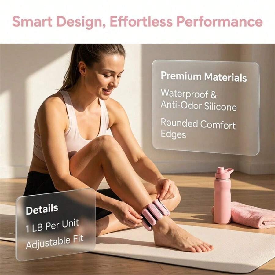 1/2 Paar verstellbare Knöchel- & Handgelenksgewichte für Yoga, Gehen, Joggen, Aerobic-Training, Heimfitness, Unisex - Verschiedenfarbig - Übersicht 1