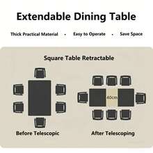 jiexi Modern Extendable Dining Table And Chairs Set, 130-170cm Rectangular Kitchen Table With Cross Metal Legs, Grey MDF Dining Room Table, Load 150kg For Living Room, Office - Grey - View 5