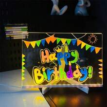 2026 New 1PC DIY Hand-Painted Light Board With 4/7 Colors Smart Backlit Drawing Board, Erasable Transparent Acrylic Night Light Drawing Board, Handmade Holiday LED Atmosphere Glowing Writing Board Painting Tool Set, With Stand USB Powered Lighting Dry-Erase Surface, Suitable For Office, School, Home Decor (Eraser, Pen Colors Random) - Multicolor - View 7