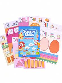 Scissor Skills Craft Kit For Kids Ages 3+ -, 25 Cut & Paste Activities 2 Scissors & Glue Stick Included | Fine Motor Preschool Toy, 3 Levels - Multicolor - View 3