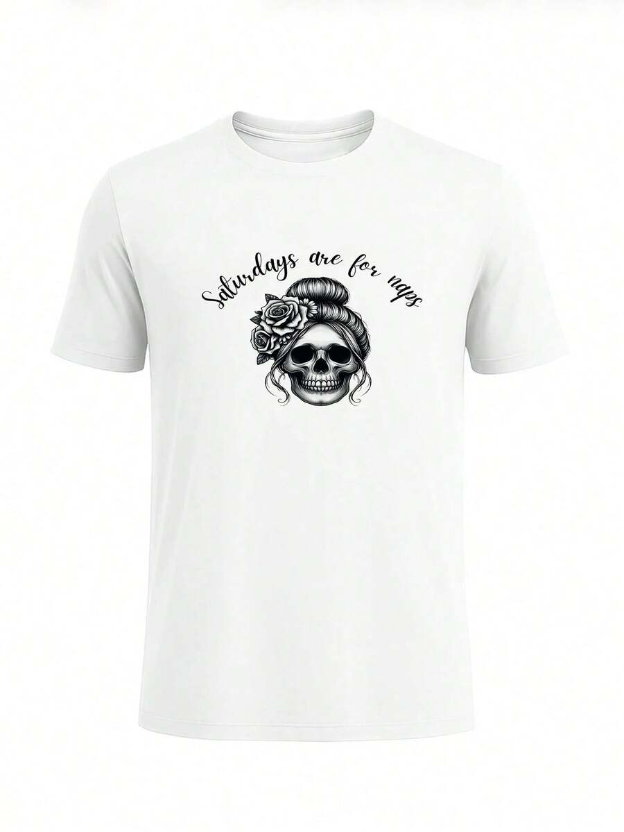 Men Small Graphic Print T-Shirt Soft Cotton Casual Tee - 白色 - 查看 1